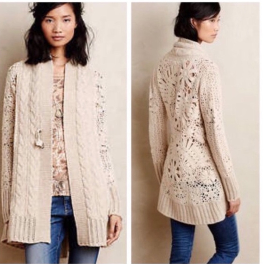Anthropologie Angel of the North Starstitch cardi